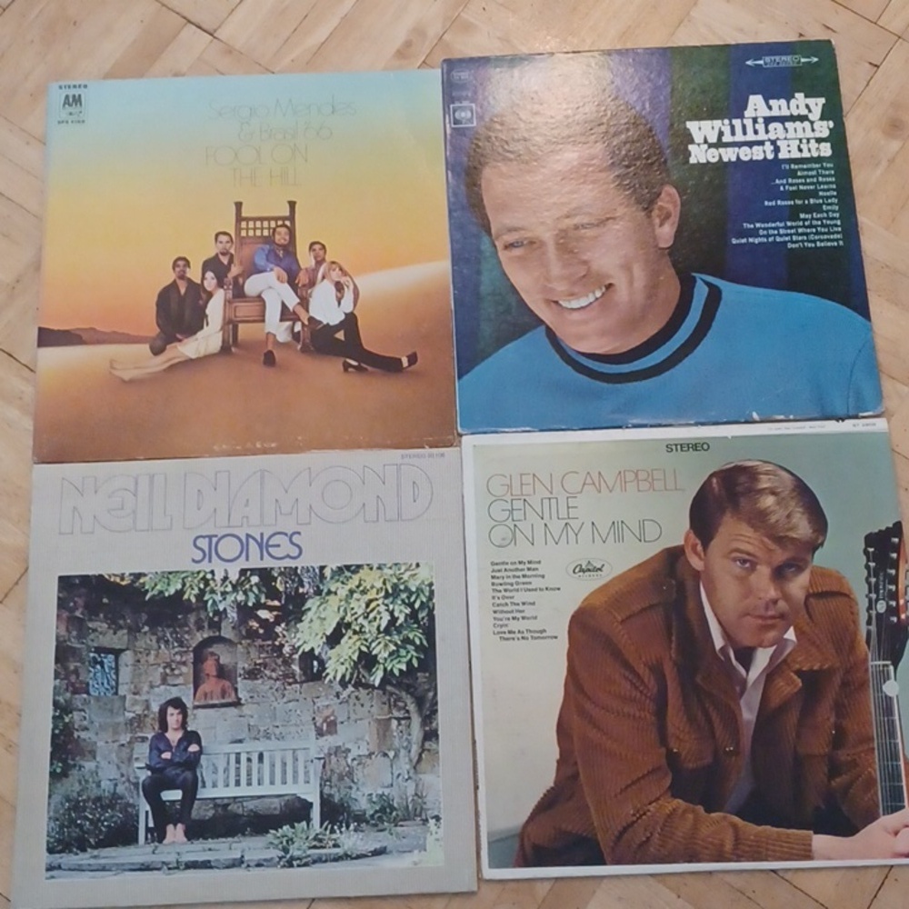 Vinyl Record Albums,.Neil Diamond, Glen Campbell, Andy Williams,